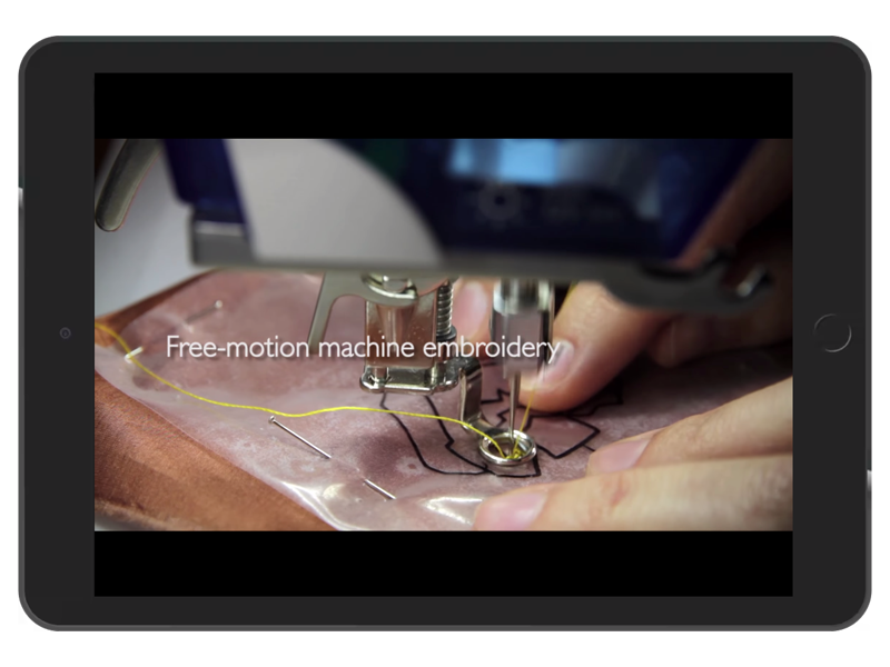 Video still of Free-hand machine silk embroidery with Veronica Sanchez